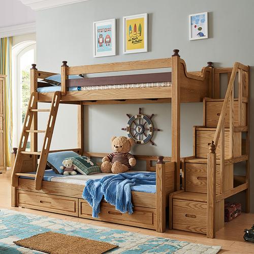 上下床双层床儿童床白蜡木铺实木脚组合多功能子母高低床